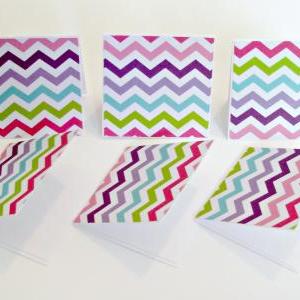 Colorful Chevron Blank Mini Note Cards Lunchbox..