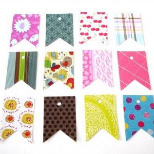 Small Pennant Flag Tags Assorted Designs 30 Count..