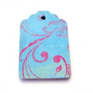 Flourish Teal Merchandise Tags Favors Gifts..