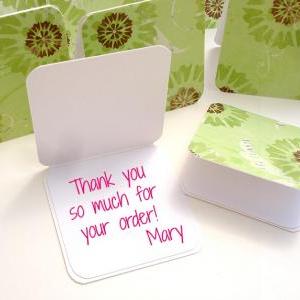 Green Floral Mini Note Card Set Of 8 Handmade Mini..