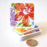 Handmade Mini Cards Watercolor Floral Mini Note..