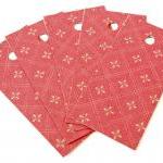 Red Patterned Kraft Tags Mini Tags Merchandise..