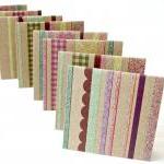 Kraft Mini Note Cards In Glitter And Stripes..