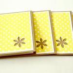 Yellow And White Mini Polkadot Mini Note Cards Set..