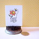 Handmade Mini Note Cards Bee Happy Set Of 8 Hand..