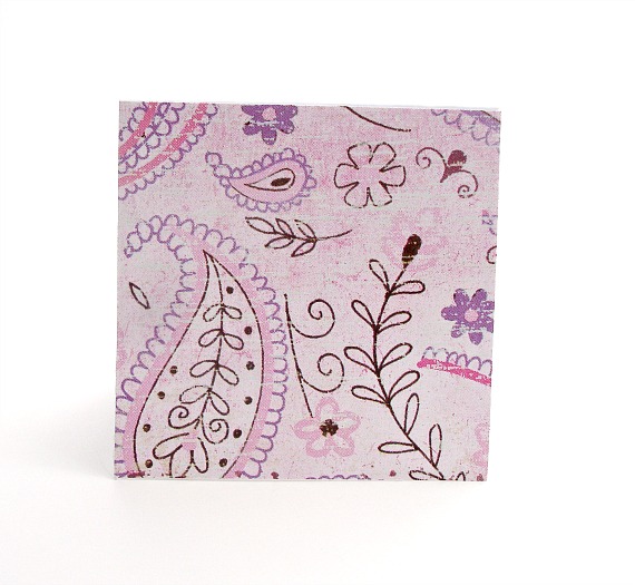 Blank Handmade Mini Cards In Pink Paisley Design Any Occasion Mini Cards Thank Yous Set Of 8