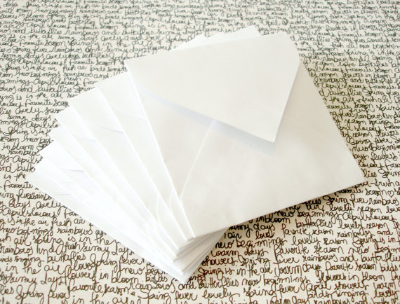 White Mini Envelopes Handmade Mini Envelopes Set Of 12