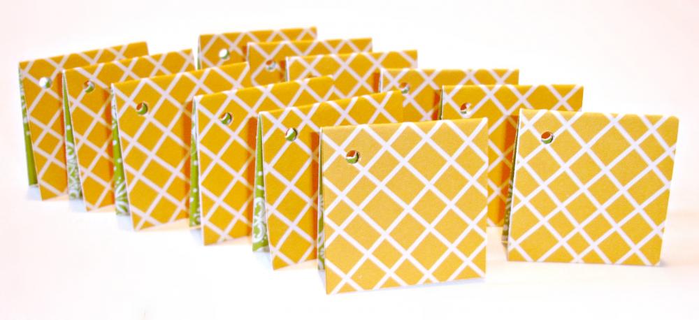 Teeny Tiny Mini Cards Style Tags No Strings Attached 2 Dozen Yellow Diamond Mini Cards Tags Two In One
