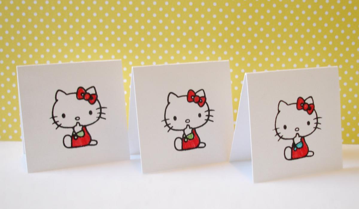 Blank Mini Cards Kitty Card Set Lunchbox Notes Mini Note Cards Gift Notes Set Of 8 Handmade Mini Cards