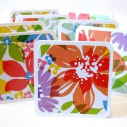 Handmade Mini Cards Watercolor Floral Mini Note Cards Set Of 8 Lunchbox ...