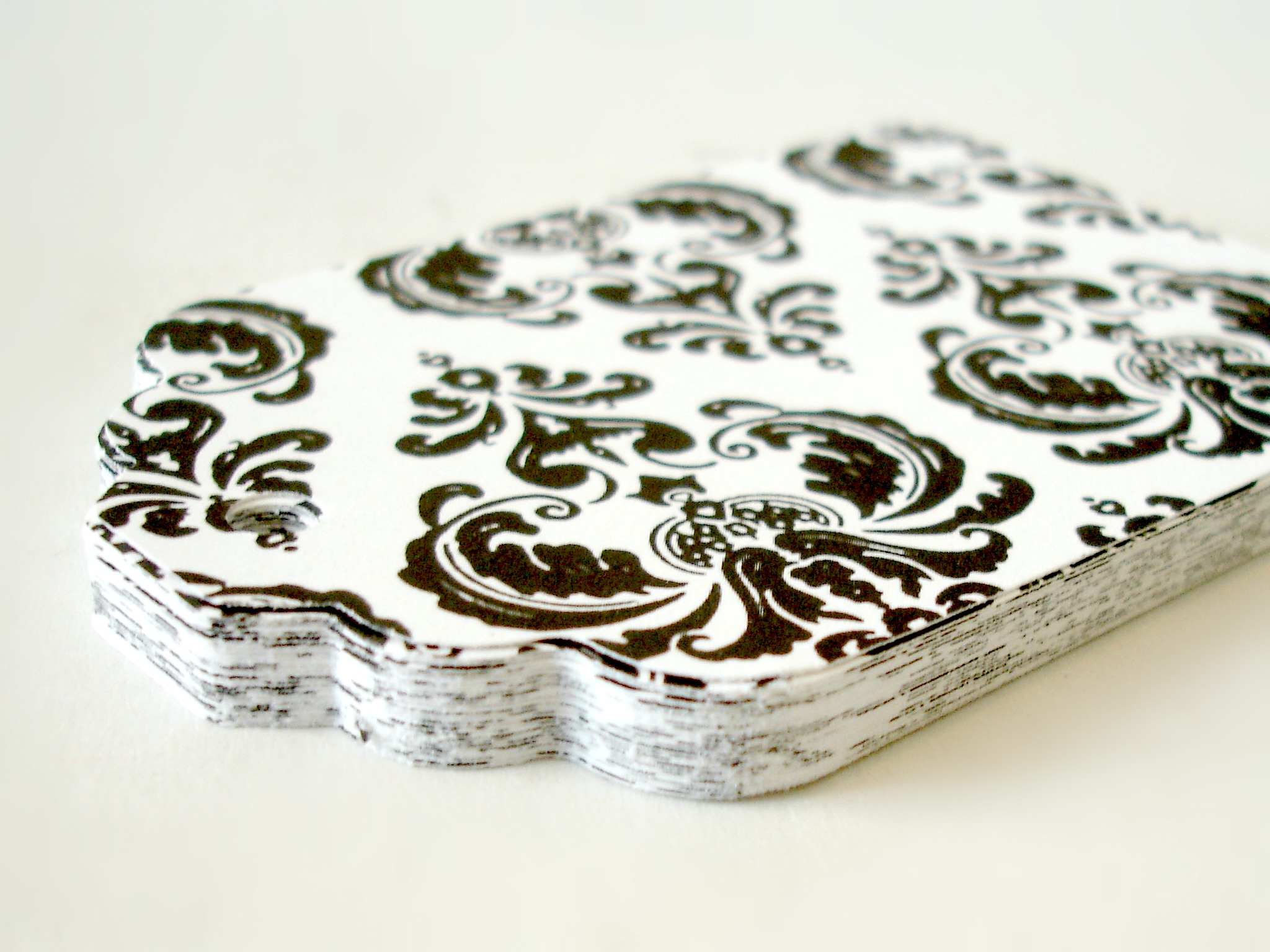 Black And White Damask Gift Tags 2 Dozen on Luulla